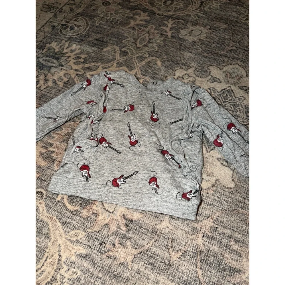Infant Miles The Label Guitar Long Sleeve Crewneck Top
